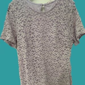 NWT. Lavender Lace Women Top. Teddy Rose. Size L.